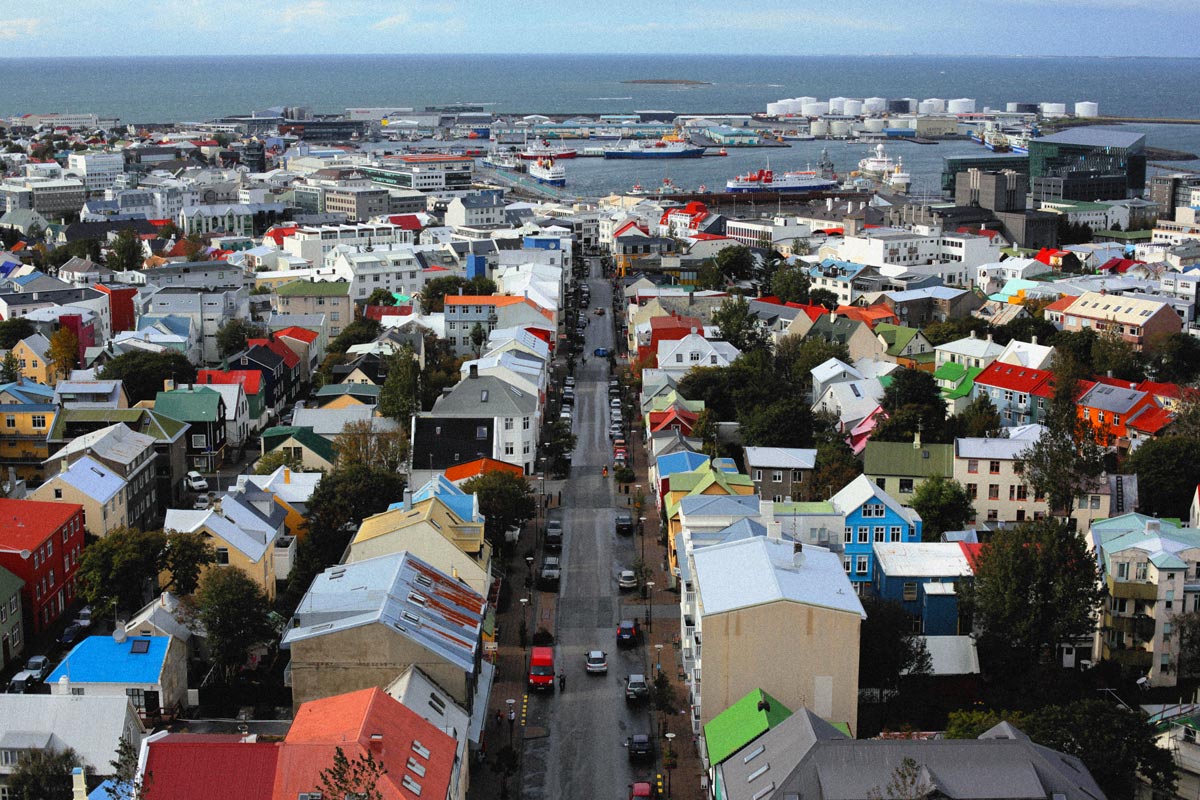 View from the top of Hallgrímskirkja — Reykjavik, Iceland