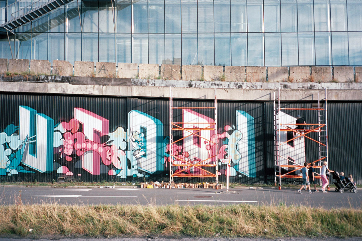 Ilk Tyrsa wip mural Kosmopolite Louvain La Neuve Belgium