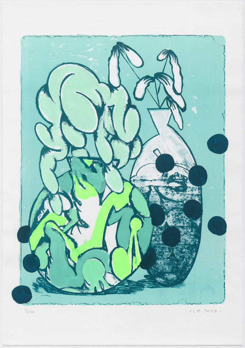 Ilk Komela Lithograph Turquoise