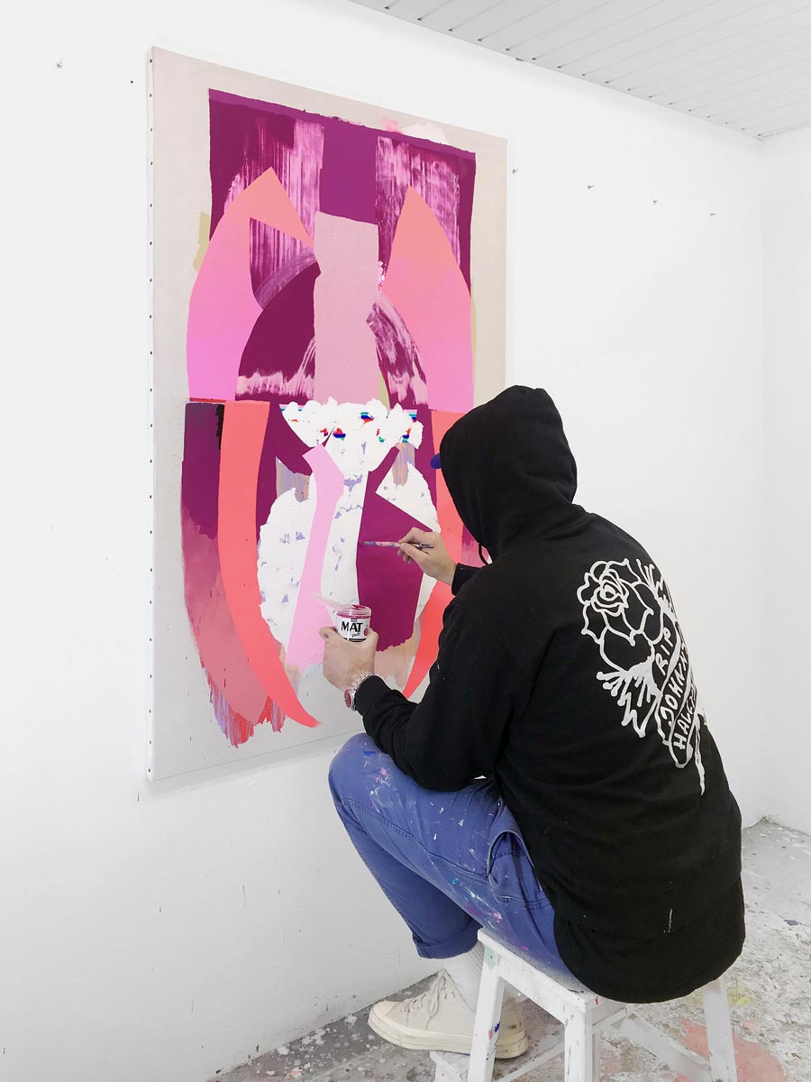 Ilk Abstract Pink Pot 146x97